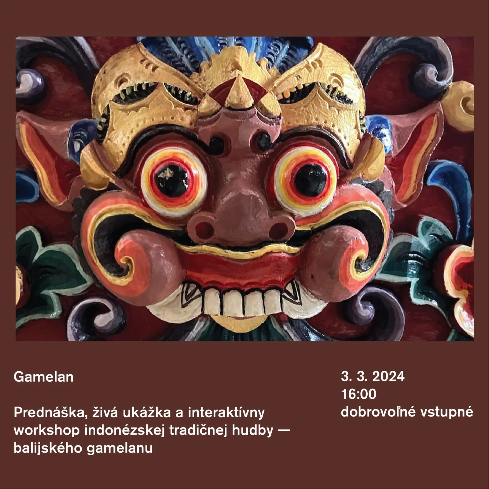 Gamelan - presentation & public workshop poster