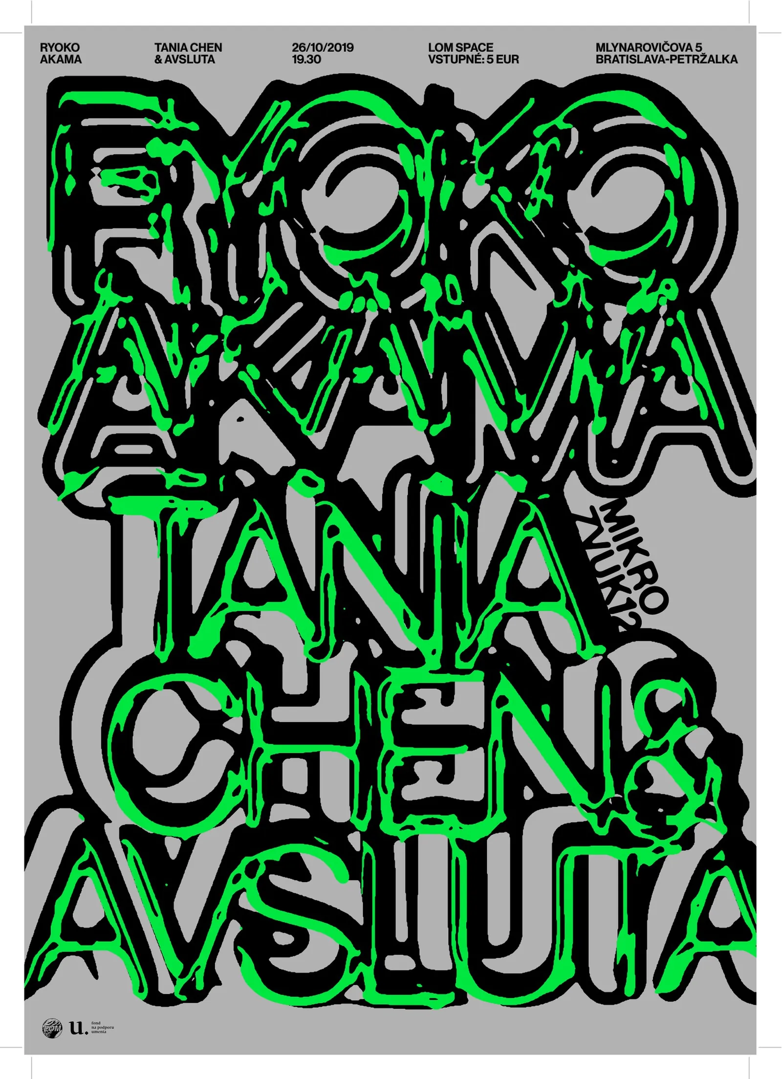 Mikrozvuk #12: Ryoko Akama, Tania Chen & Avsluta poster