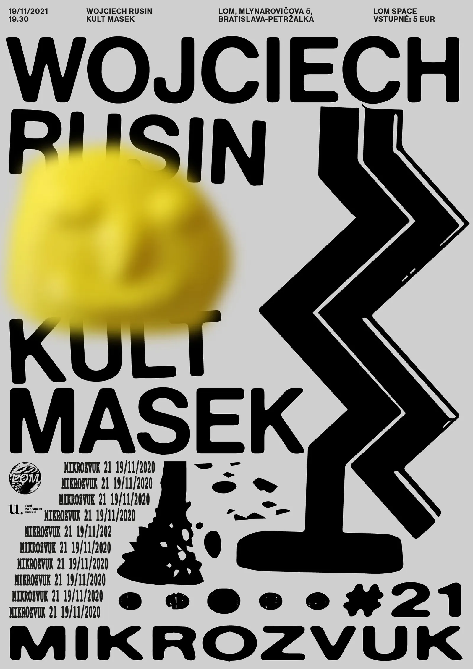 Mikrozvuk #21: Wojciech Rusin, Kult Masek poster