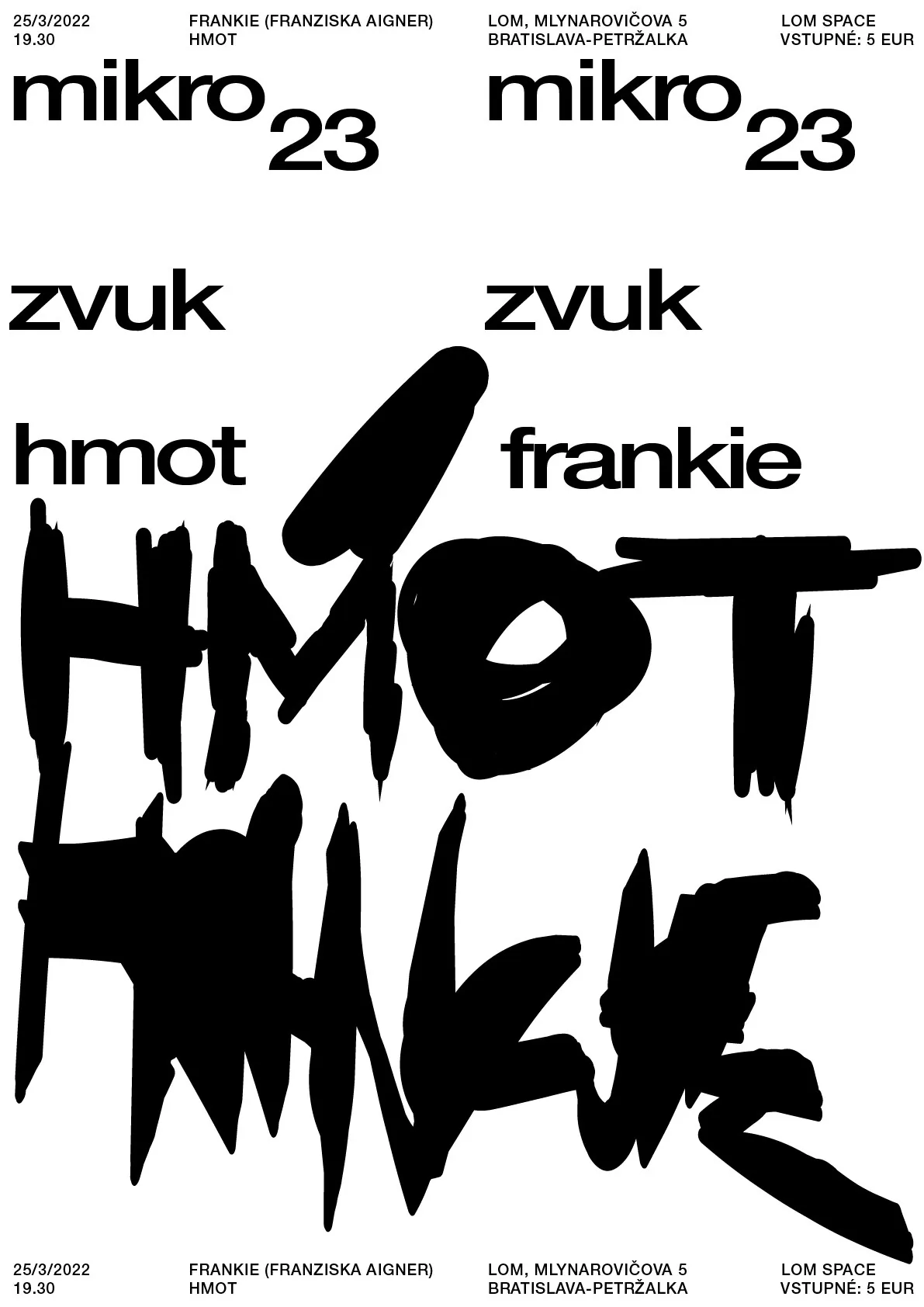 Mikrozvuk #23: FRANKIE (Franziska Aigner), HMOT poster