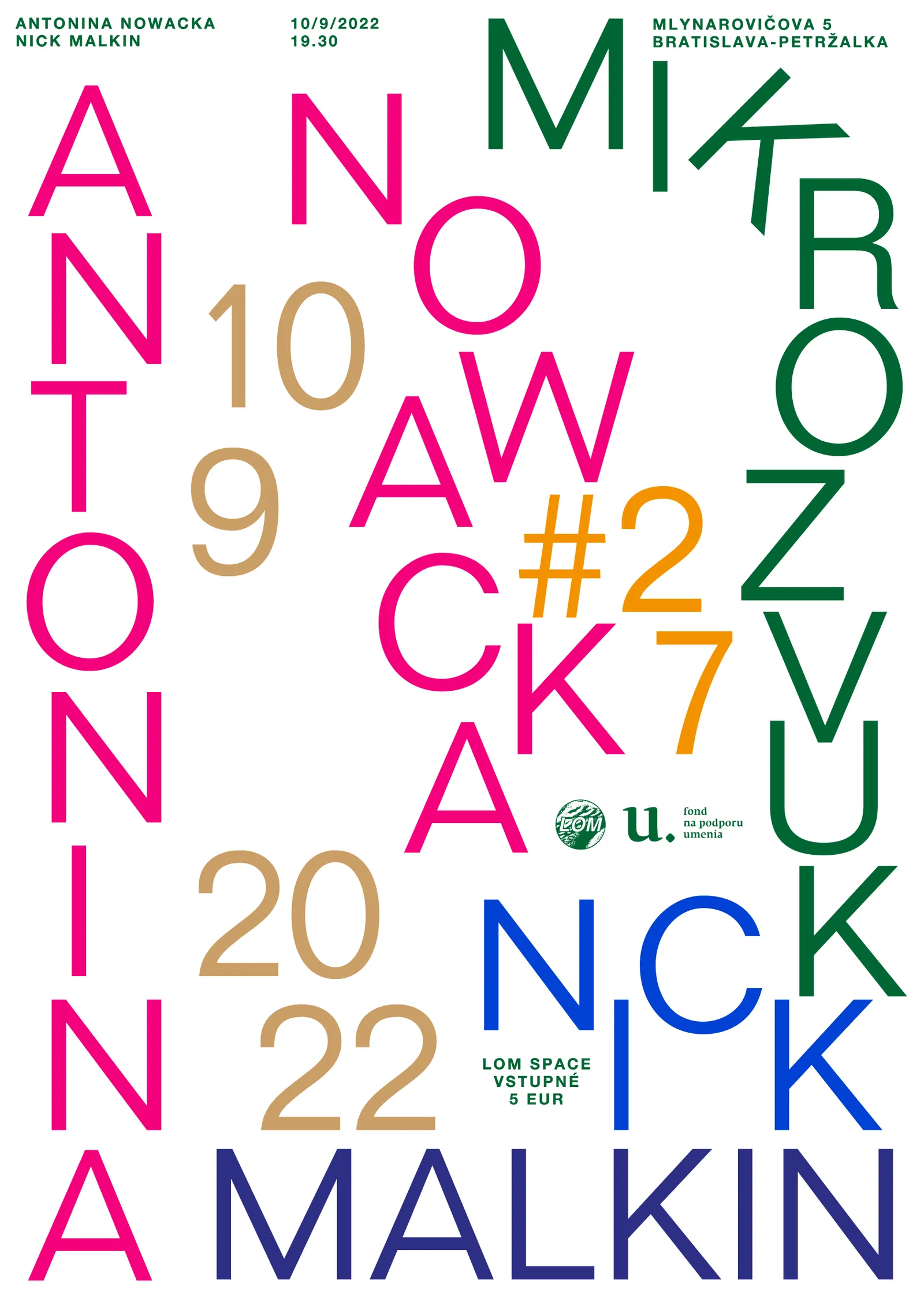 Mikrozvuk #27: Antonina Nowacka, Nick Malkin poster