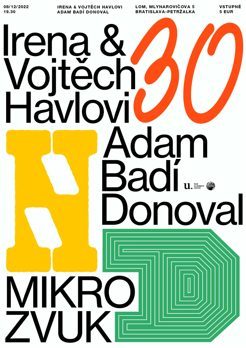 Mikrozvuk #30: Irena & Vojtech Havlovi, Adam Badí Donoval poster
