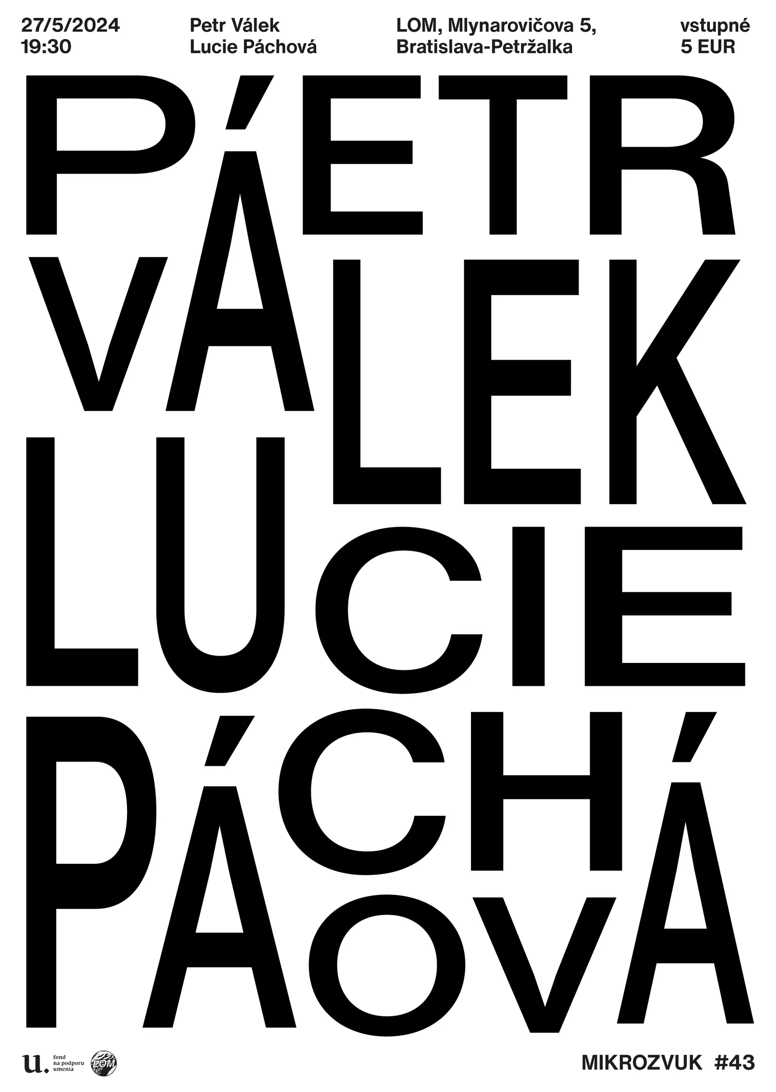 Mikrozvuk #43: Petr Válek, Lucie Páchová poster