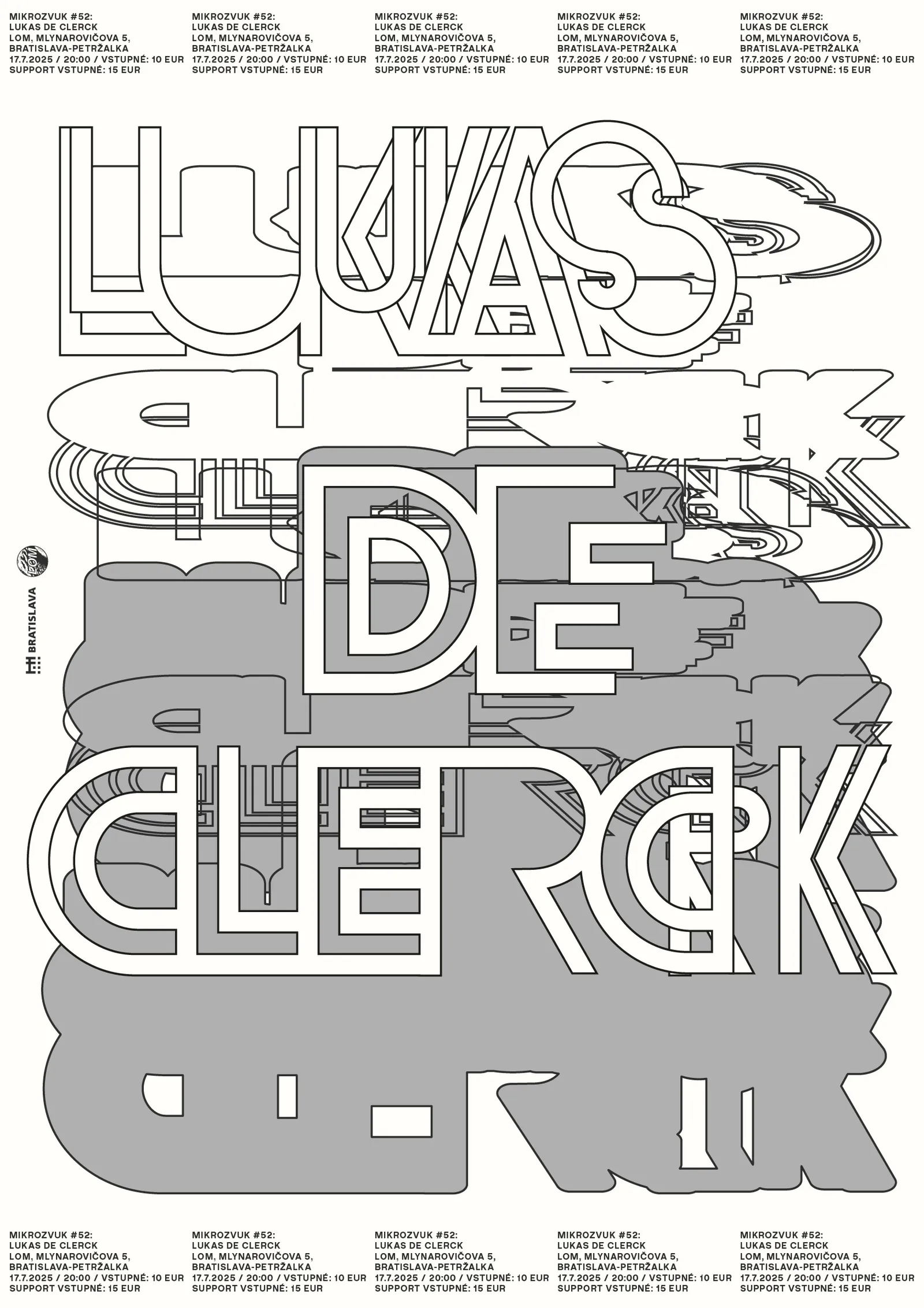 Mikrozvuk #52: Lukas De Clerck poster