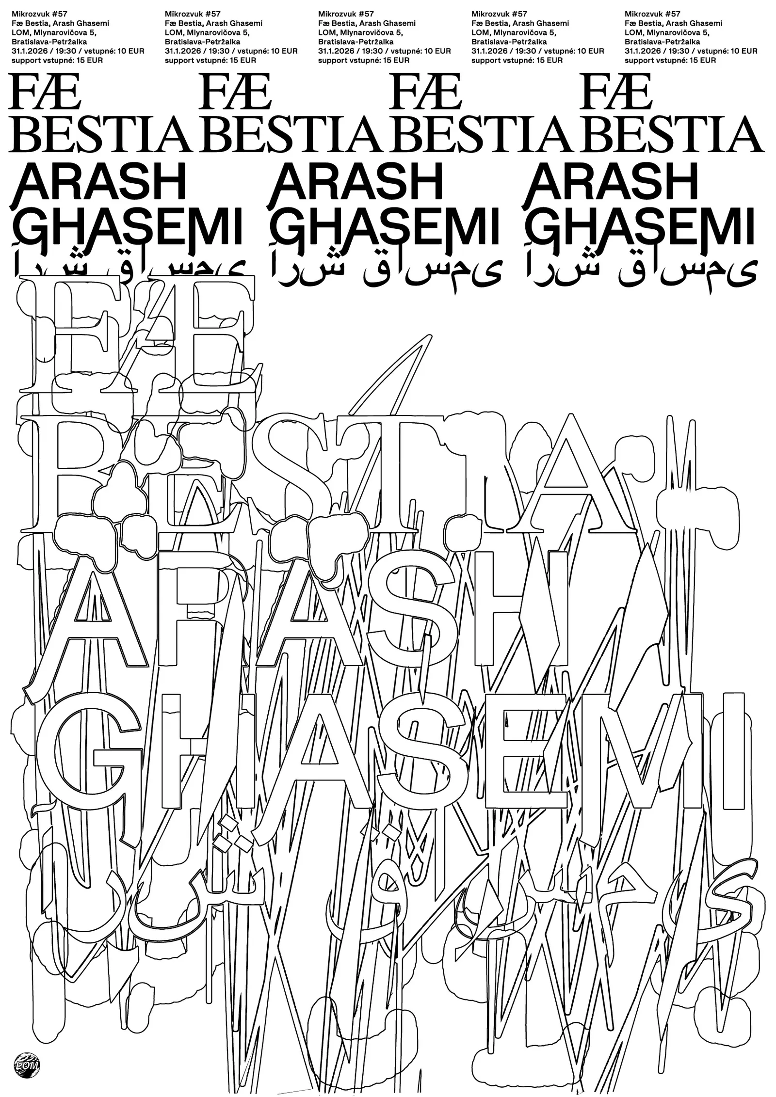 Mikrozvuk #57: Arash Ghasemi, Fæ Bestia poster
