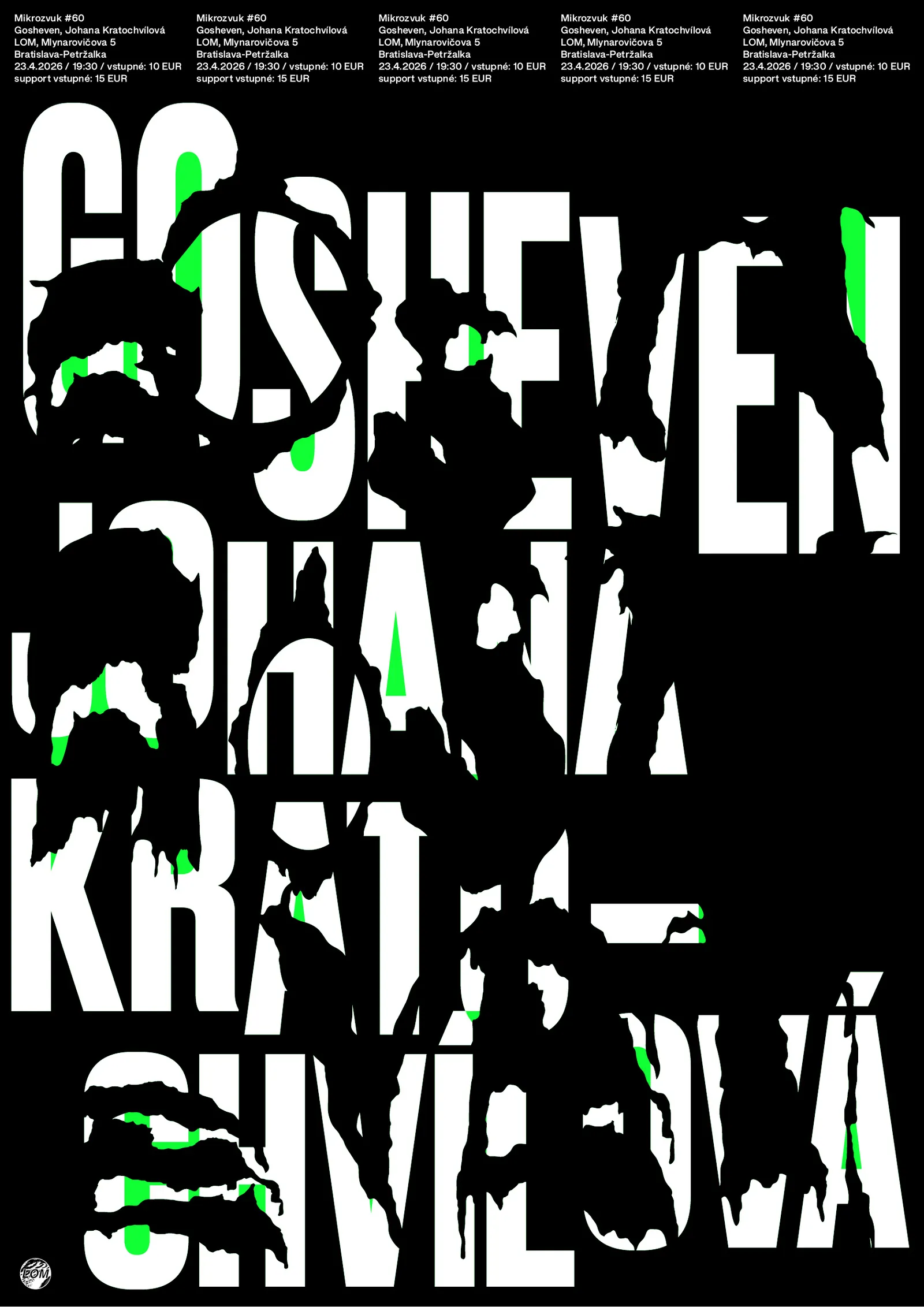 Mikrozvuk #60: Gosheven, Johana Kratochvílová poster