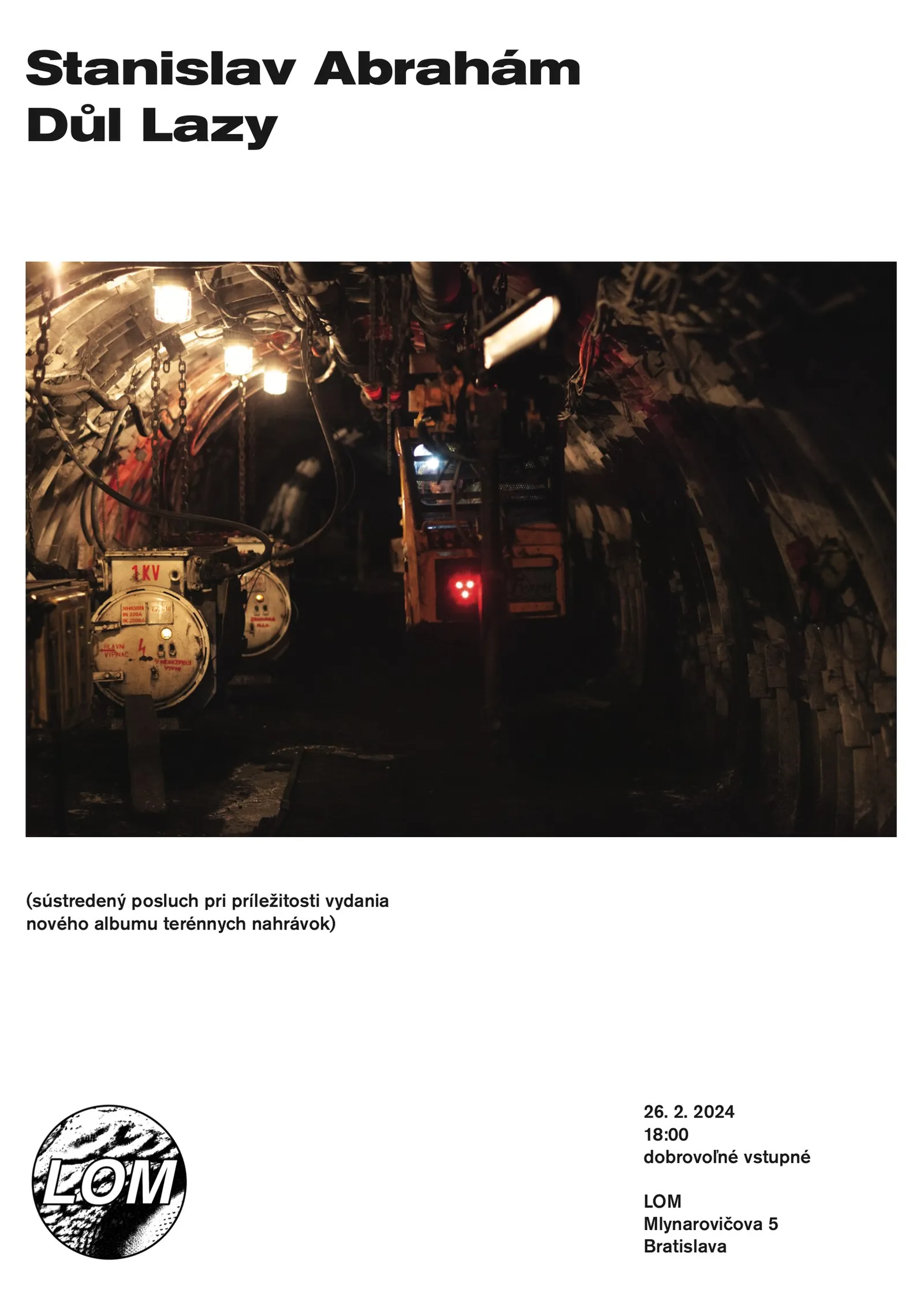 Stanislav Abrahám release event poster